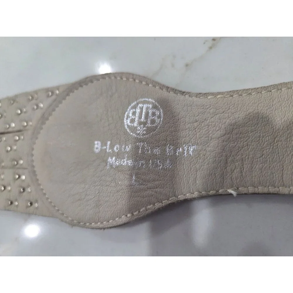 B-Low The‎ Belt Studded Leather Wrap Belt Sz Large Ivory Silver Accents Designer